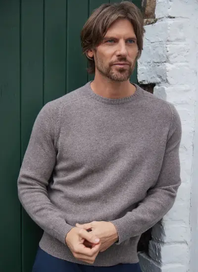 Lambswool Crew Neck Sweater in Vapor